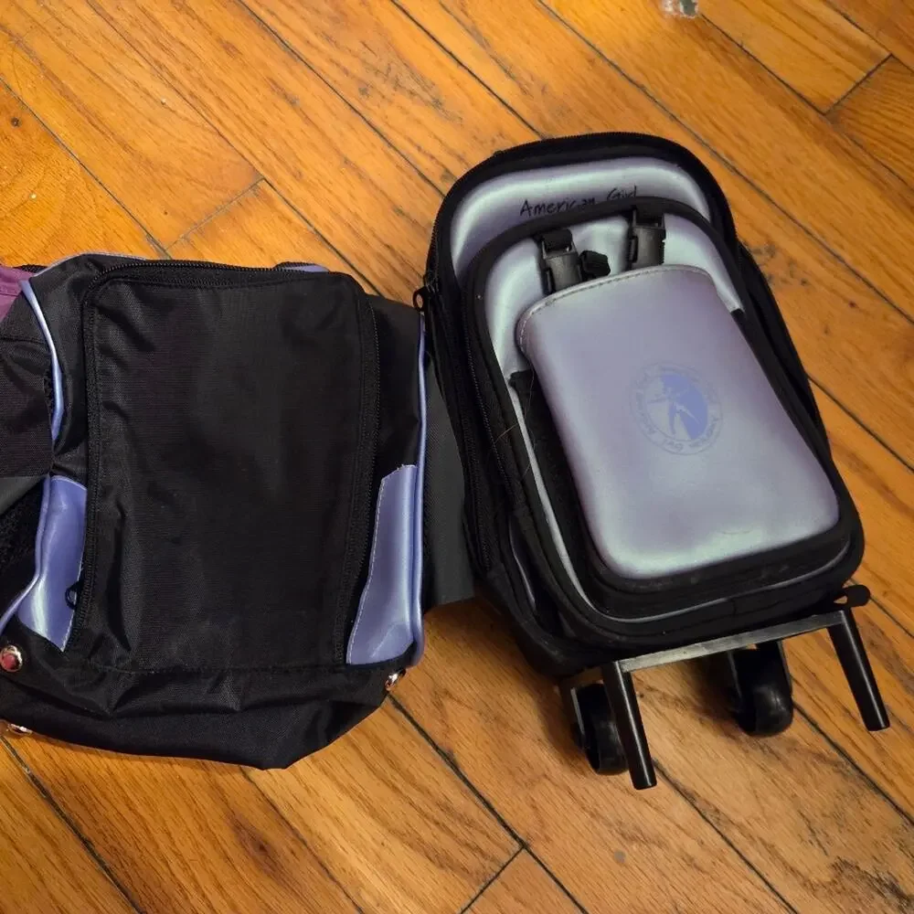 American Girl SUITCASE & BACKPACK Combo Luggage Purple Lavender DOLL SIZED Used